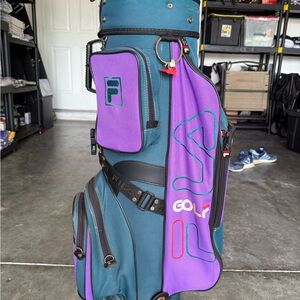 Vintage 90s fila canvas golf bag purple